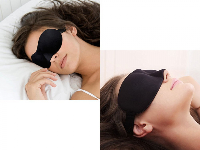 Masca pentru somn 3D, 100% lumina blocata, Reglabila, Protectie nas, Negru [4]