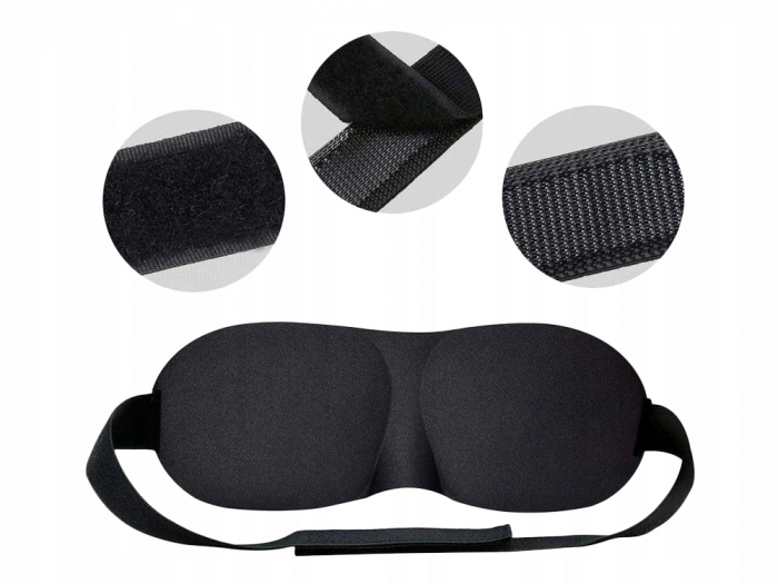 Masca pentru somn 3D, 100% lumina blocata, Reglabila, Protectie nas, Negru [7]