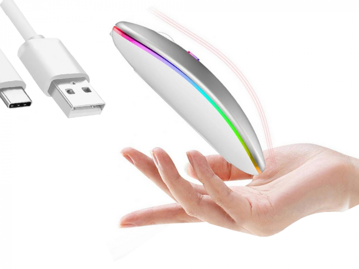 Mouse optic Slim de 2,4 GHz cu control bluetooth pentru laptopuri PC ALB sau Negru [5]