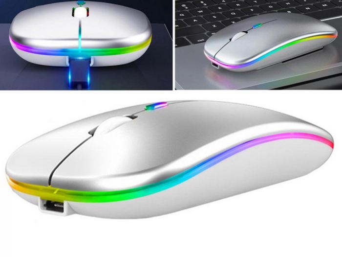 Mouse optic Slim de 2,4 GHz cu control bluetooth pentru laptopuri PC ALB sau Negru [8]