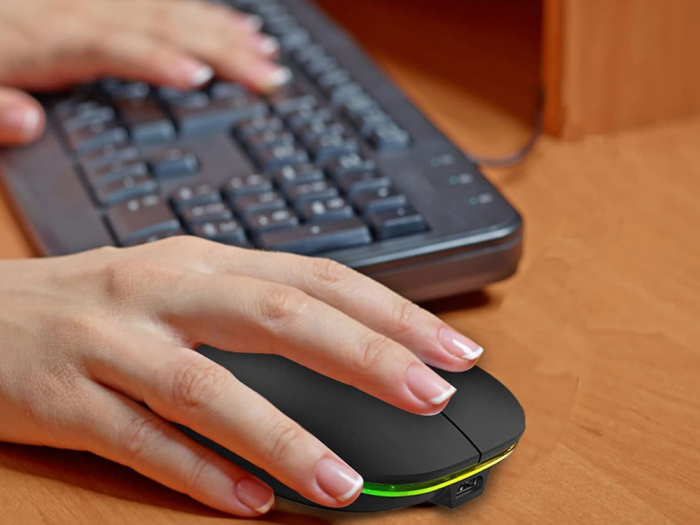 Mouse optic Slim de 2,4 GHz cu control bluetooth pentru laptopuri PC ALB sau Negru [14]