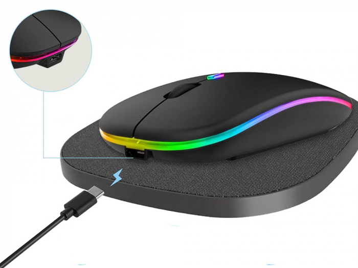 Mouse optic Slim de 2,4 GHz cu control bluetooth pentru laptopuri PC ALB sau Negru [18]