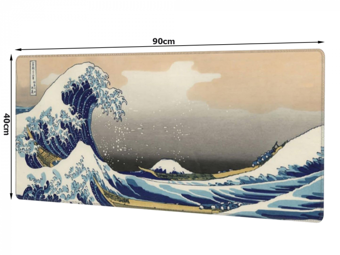 Mouse pad profesional pentru gaming big wave, antiderapant, 80 x 30 cm [9]