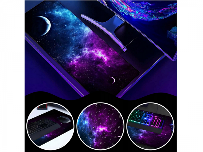 Mouse pad profesional pentru gaming cosmos stars, antiderapant, 80 x 30 cm, 90 x 40cm [9]