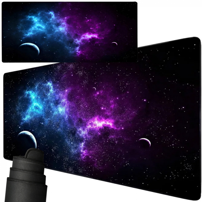 Mouse pad profesional pentru gaming cosmos stars, antiderapant, 80 x 30 cm, 90 x 40cm [2]