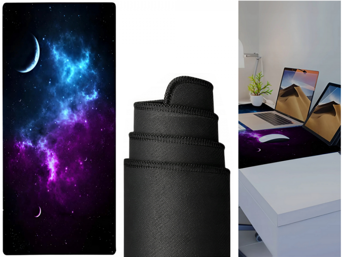 Mouse pad profesional pentru gaming cosmos stars, antiderapant, 80 x 30 cm, 90 x 40cm [5]