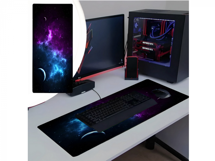 Mouse pad profesional pentru gaming cosmos stars, antiderapant, 80 x 30 cm, 90 x 40cm [8]