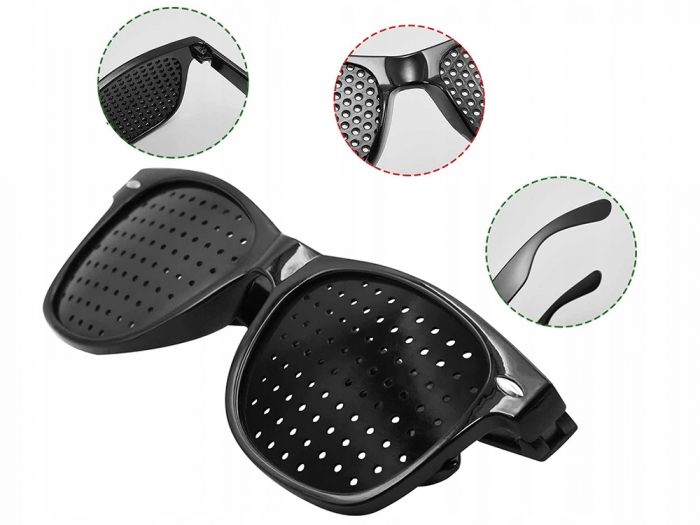 Ochelari pinhole cu lentile cu gaurele, Amelioreaza oboseala, Pentru Protectie, Unisex, Plastic [9]