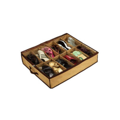 Organizator dreptunghiular pentru incaltaminte cu capac transparent, 12 perechi, 65x55x14 cm [2]