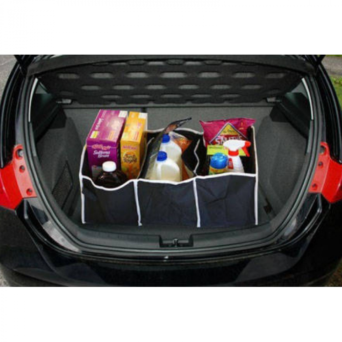 Organizator portbagaj cu manere si 3 compartimente egale, 58x32.5x32.5 cm, negru [6]