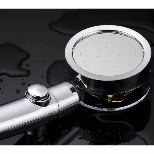 Para de dus turbo, ABS, Buton on/off, 360 de grade rotative cu elice aurie [5]