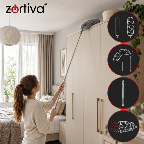 Perie pentru praf, Pamatuf, Perie lungă telescopică, Capete interschimbabile, 4 în 1, 250 cm [6]