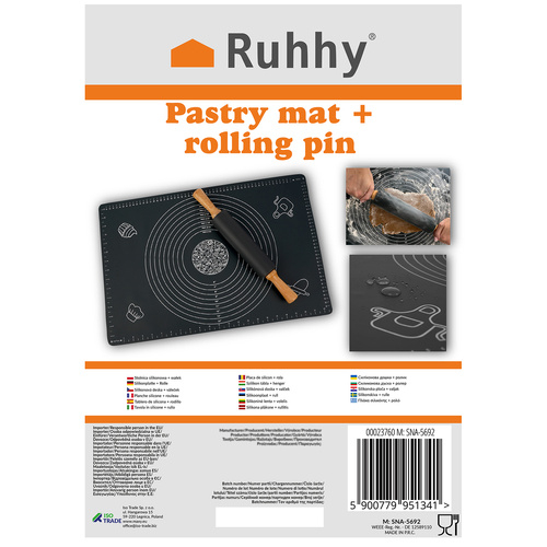 Placă de patiserie din silicon + sucitor [2]