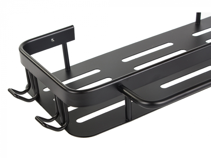 Raft baie, cuier baie, mansarda agatat, bucatarie, metal negru [4]