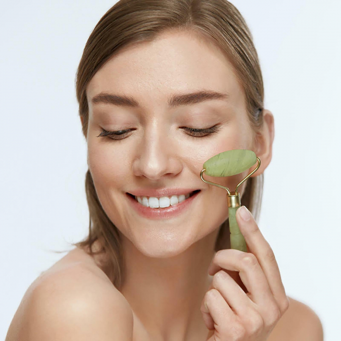 Rola Jad Natural, pentru masaj si tonifiere, Quartz Natural Verde [6]
