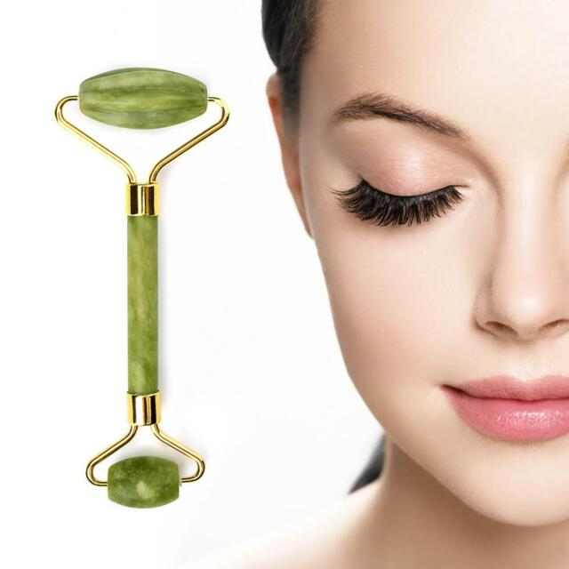 Rola Jad Natural, pentru masaj si tonifiere, Quartz Natural Verde [3]