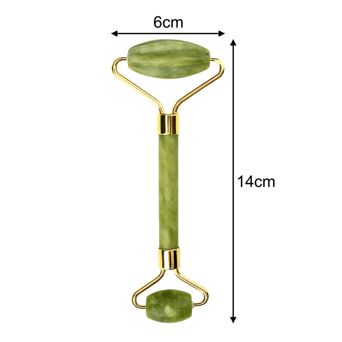 Rola Jad Natural, pentru masaj si tonifiere, Quartz Natural Verde [2]