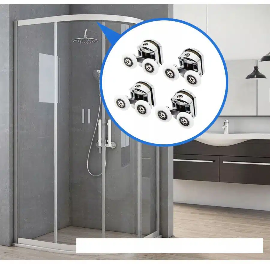 ROLE PENTRU CABINA DE DUS 8 buc. ROȚI DUBLE CROMATE [7]