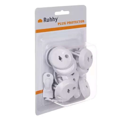 Set 15 protectii priza impotriva accidentarii copiilor, usor de montat, albe, rezistente, plastic [7]