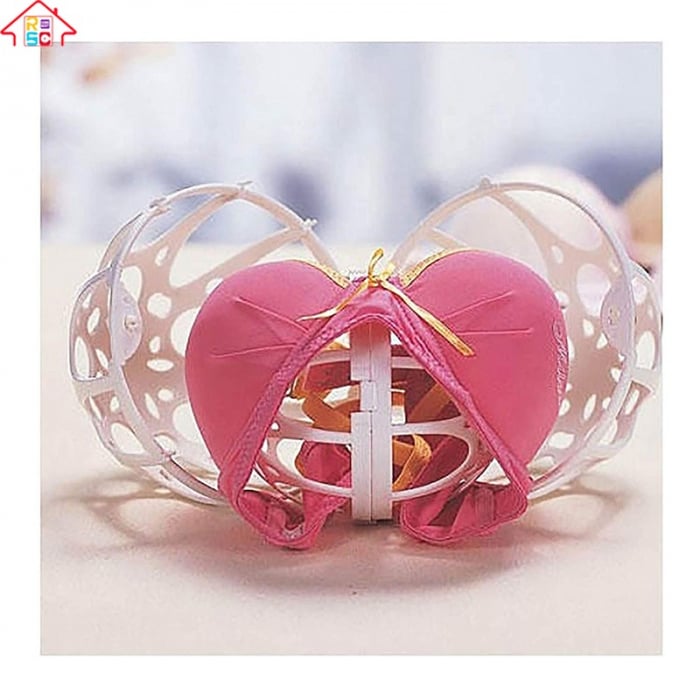 Set 2 bile de protectie, pentru spalarea sutienelor, albe, din plastic, universale [2]