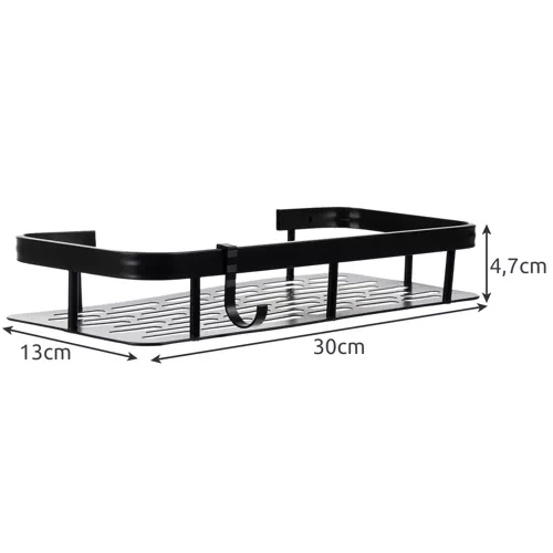 Set 2 rafturi  baie, aluminium negru [2]