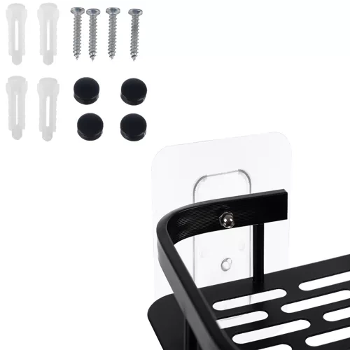 Set 2 rafturi  baie, aluminium negru [4]