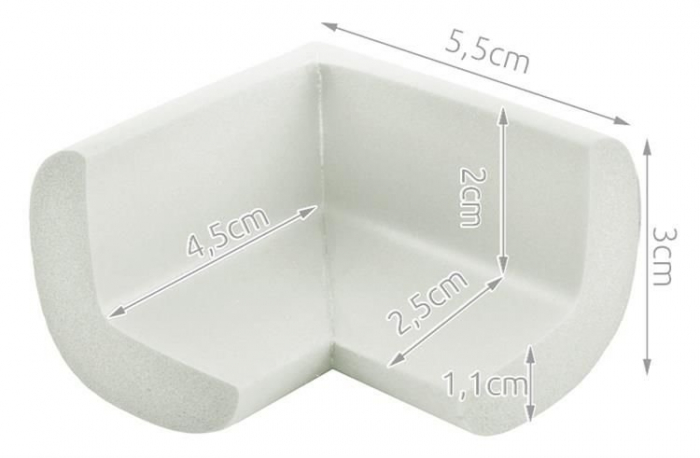 Set 4 aparatori moi pentru colturi, albe [6]