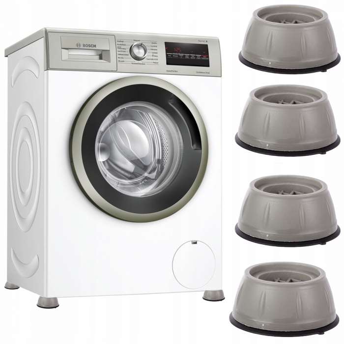 Set 4 Buc Suporti Amortizare - Picioare Antivibratii pentru Masina de Spalat Rufe, Culoare Gri [2]