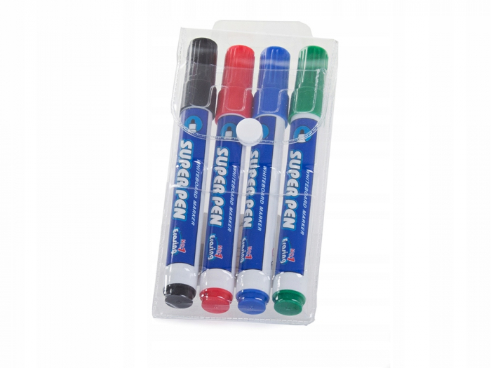 Set 4 markere pentru tabla alba, cu varf rotund, grosime scriere 2.8mm [5]