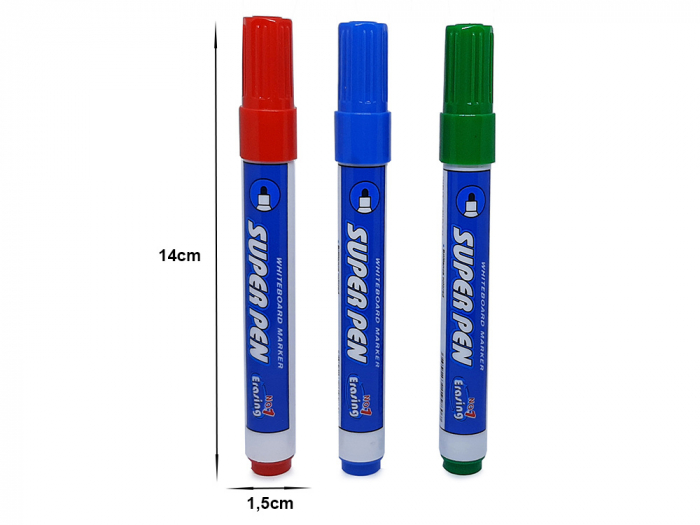 Set 4 markere pentru tabla alba, cu varf rotund, grosime scriere 2.8mm [3]