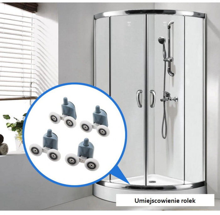 Set 8 Role duble inferioare si superioare pentru cabina de dus 24 piese [2]