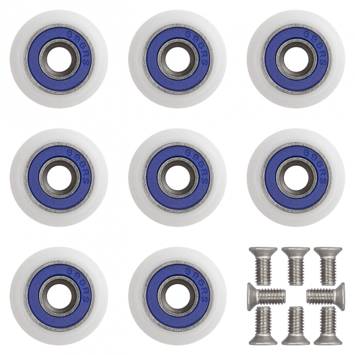 Set 8 role pentru cabina de dus, 20 mm, Rulment, Plastic, Alb [3]
