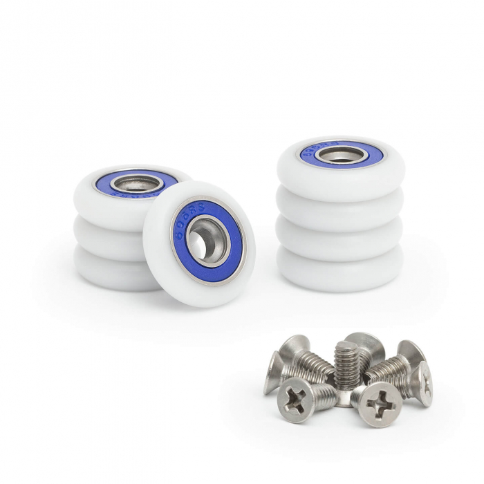 Set 8 role pentru cabina de dus, 23 mm, Rulment, Plastic, Alb [3]