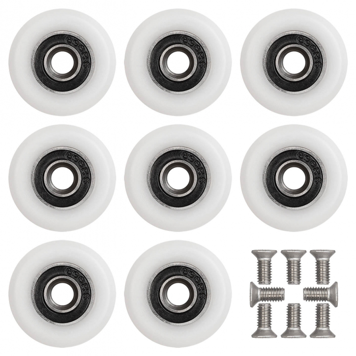 Set 8 role pentru cabina de dus, 25 mm, Rulment,  Plastic, Alb [5]