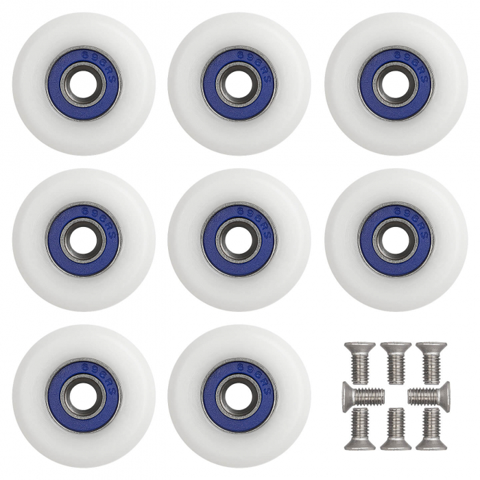 Set 8 role pentru cabina de dus, 27 mm, Rulment, Plastic, Alb [6]