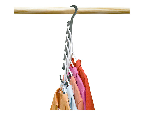 Set 8x umerase magic organizatoare haine, economisire 50% spatiu, Wonder Hanger, gri [4]