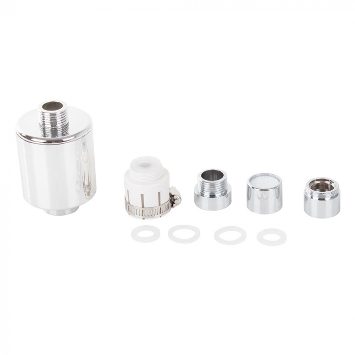 Set aerator/adaptor pentru baterie sanitara, JRM-YQ001, Metal, 9 piese, Argintiu [2]