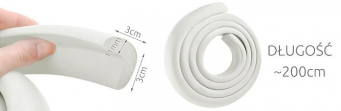 Banda spuma,protectie colturi mobila + banda autoadeziva, Spuma, 2 m, Alb, Negru [5]