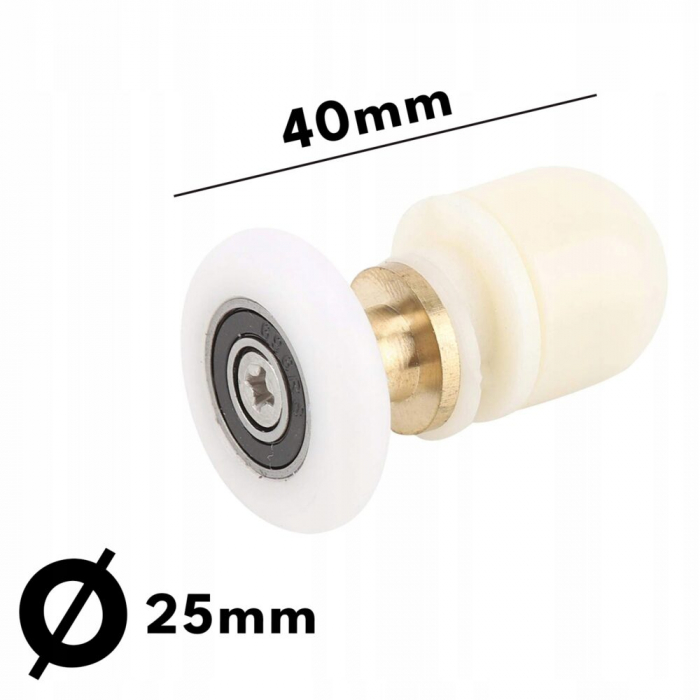 Set de role excentrice pentru cabina de dus 25 mm, alama, otel, plastic, ABS [4]