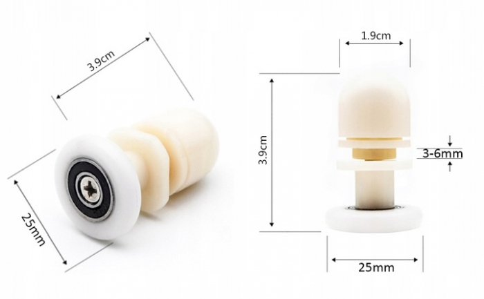 Set de role excentrice pentru cabina de dus 23mm -24 mm - 25 mm-27 mm [6]