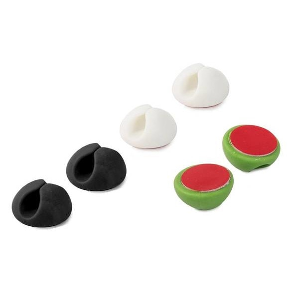Set organizator fixare cabluri, 6 bucati, Alb, Negru [3]