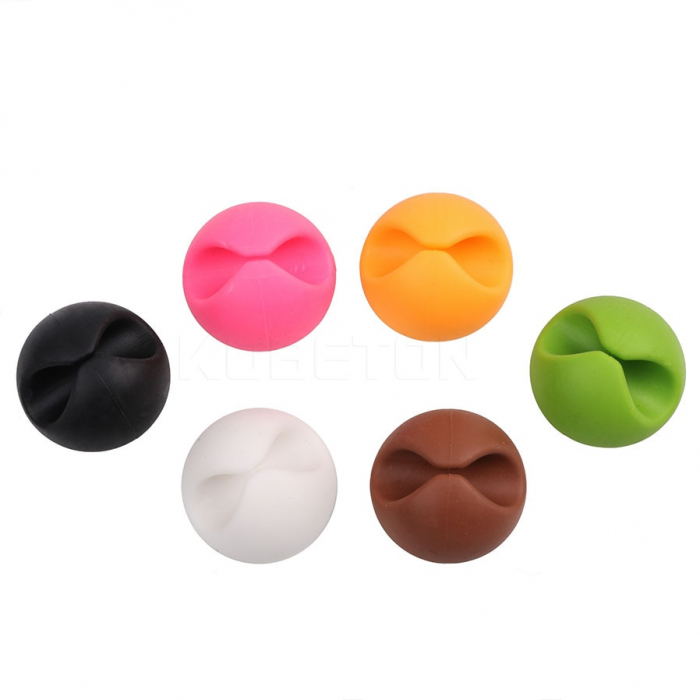 Set organizator fixare cabluri, 6 bucati, Alb, Negru [5]