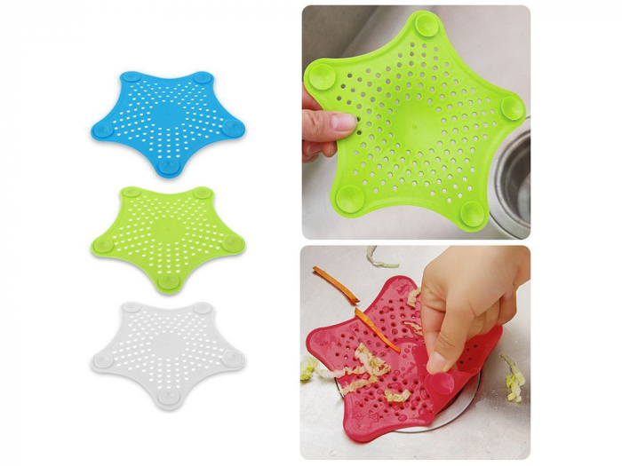 Sita din silicon pentru protectie anti infundare scurgere sifon chiuveta, cada, pardoseala, baie sau bucatarie [9]