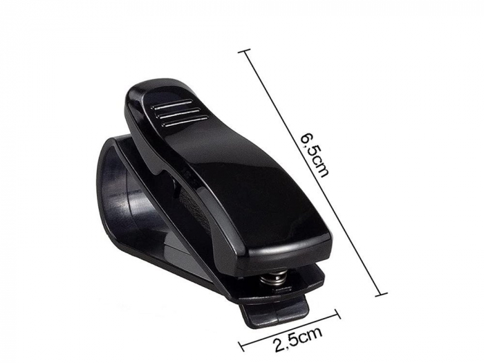 Suport auto pentru ochelari, fixare la parasolar, Verk Clip, plastic, negru [5]
