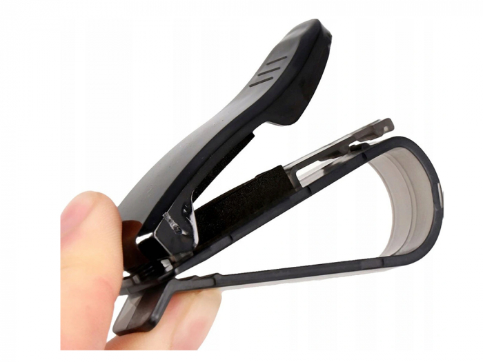 Suport auto pentru ochelari, fixare la parasolar, Verk Clip, plastic, negru [9]