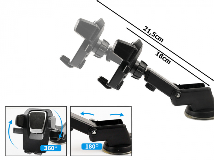Suport auto pentru telefon, gps,  parbriz, cockpit, rezistent [10]