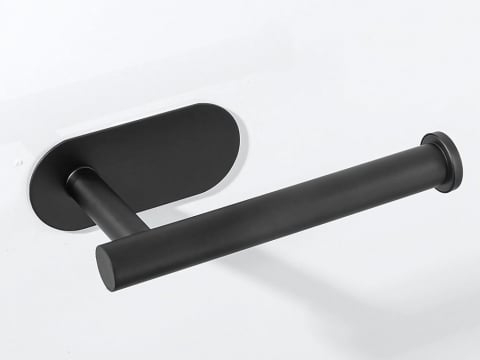 Suport hârtie igienică autoadeziv fără găurire, negru, metalic, tip loft [6]