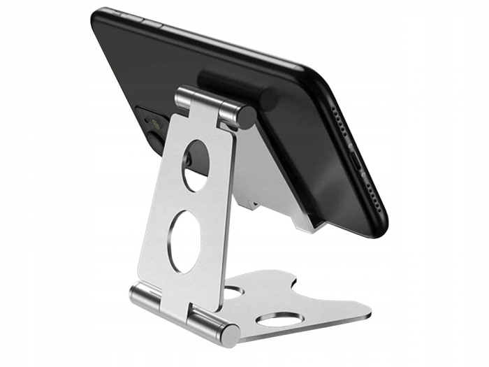 Suport tableta si smartphone telefon pentru masa sau birou desktop - pliabil, portabil cu multiple reglaje, premium metal [2]