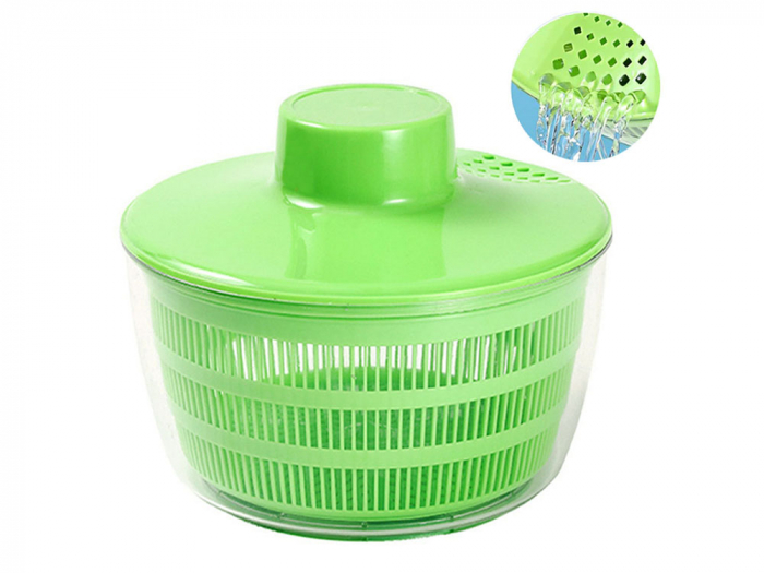 Uscator salata prin centrifugare, plastic, verde, transparent, 24 cm, electric USB [3]
