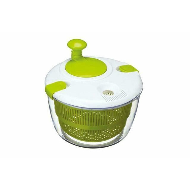 Uscator salata prin centrifugare, plastic, verde,  transparent, 25 cm [2]